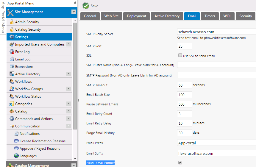 Enabling HTML Formatting of Email